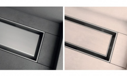 TECElinus Комплект дренажного канала с основой для плитки "tile" и панель “steel”, 0,8 л/с, 800 мм мини 3 2