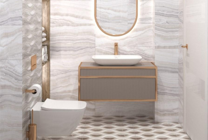 Мрамор с нежным золотом